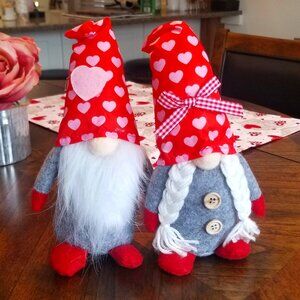 His & Her Valentine's Day Gnomes with Hearts